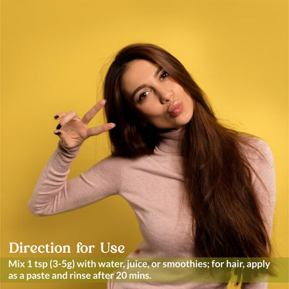 Pure &  Natural Amla (Indian Gooseberry) Fruit Powder for Hair Growth, Skin Care, Drinking & Eating, Rich in Antioxidants