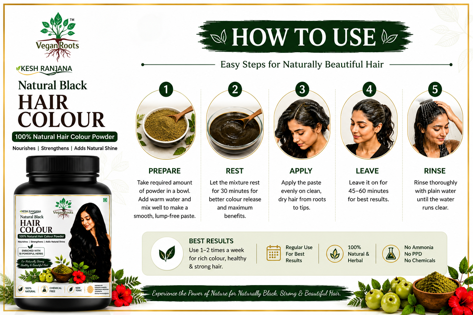 Kesh Ranjana Natural Black Hair Colour 200G