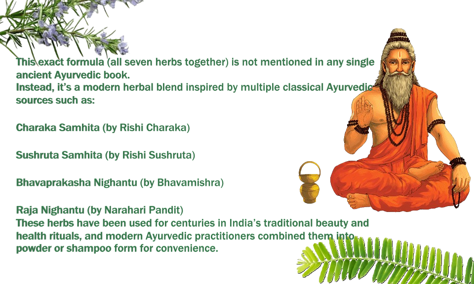 Pure & Natural Hair Shampoo with Amla, Reetha, Shikakai Bhringraj Hibiscus Methi Dana & Rosemary Leaves Powder for Men & Women | 100% Organic | Paraben & Sulphate Free
