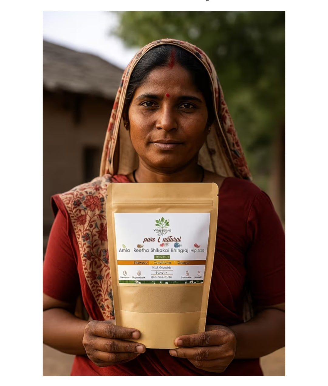Pure & Natural 5 in 1 Amla, Reetha, Shikakai, Bhringraj & Hibiscus Powder –  150gm