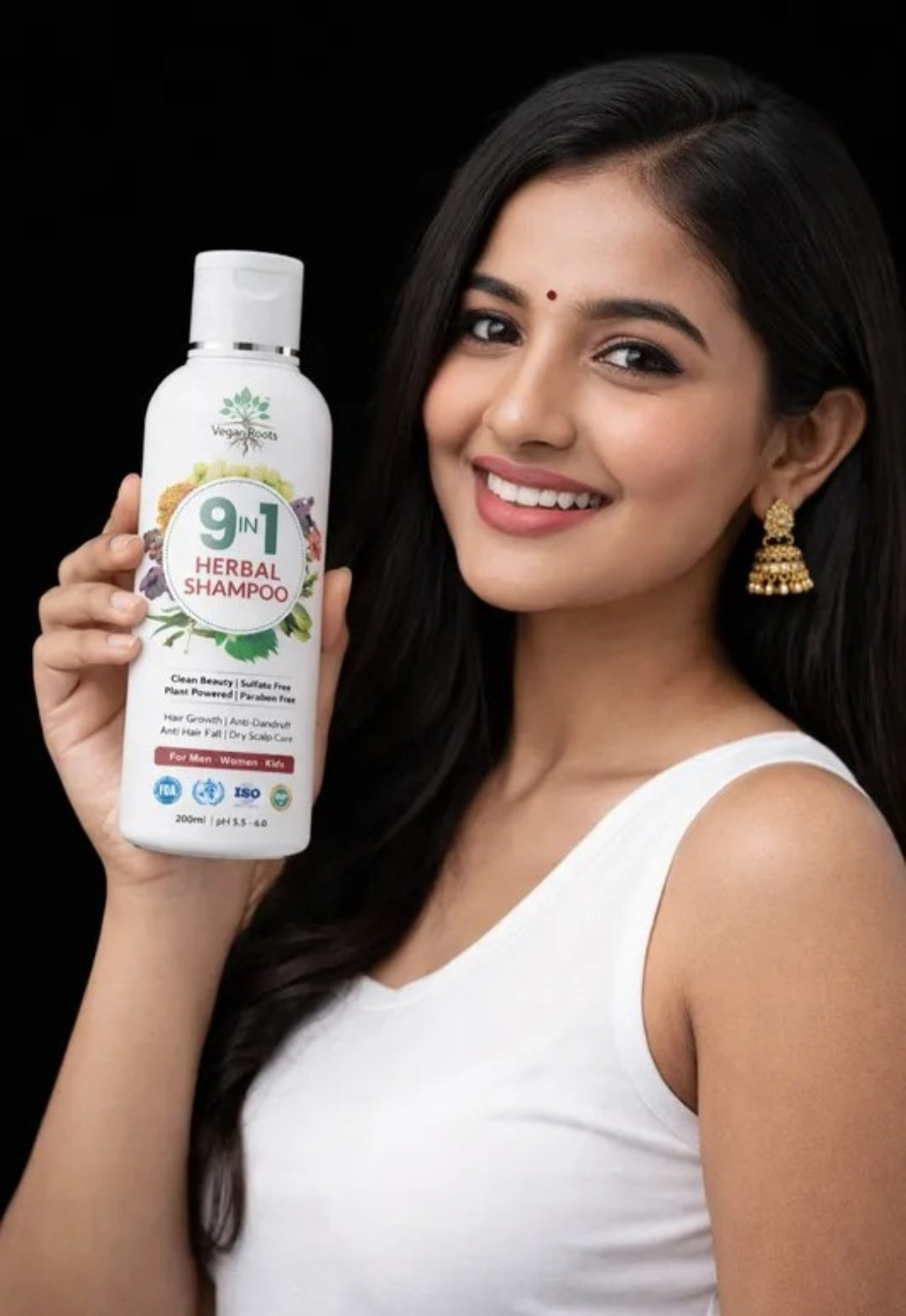 9 Natural Herbs Extracts Shampoo with Amla, Reetha, Shikakai, Rosemary & Ayurvedic Herbs | Anti Hair Fall, Anti Dandruff, Hair Growth & Scalp Nourishment | Sulphate & Paraben Free | For Men & Women